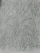Fashion Glitter Design On A Mesh Lace 54” Wide| New Creations Fabric & Foam Inc.