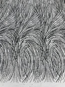 Fashion Glitter Design On A Mesh Lace 54” Wide| New Creations Fabric & Foam Inc.