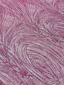 Fashion Glitter Design On A Mesh Lace 54” Wide| New Creations Fabric & Foam Inc.