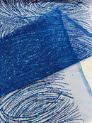 Fashion Glitter Design On A Mesh Lace 54” Wide| New Creations Fabric & Foam Inc.