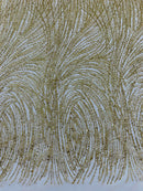 Fashion Glitter Design On A Mesh Lace 54” Wide| New Creations Fabric & Foam Inc.