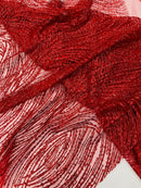 Fashion Glitter Design On A Mesh Lace 54” Wide| New Creations Fabric & Foam Inc.