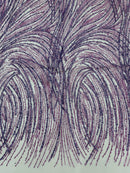 Fashion Glitter Design On A Mesh Lace 54” Wide| New Creations Fabric & Foam Inc.