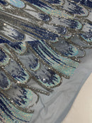 Feather Wing Sequin Fabric 54” Wide| New Creations Fabric & Foam Inc.