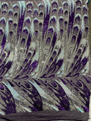 Feather Wing Sequin Fabric 54” Wide| New Creations Fabric & Foam Inc.