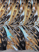 Feather Wing Sequin Fabric 54” Wide| New Creations Fabric & Foam Inc.