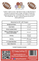 Football Table Topper or Lap Quilt Pattern