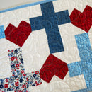 God Bless America Crosses and Hearts Quilted Table Runner Kit