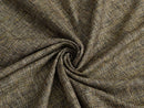 Green & Brown Woven Upholstery Fabric - Linen Look