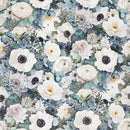 Digital Cuddle White Hoffman Blooming Buds 58" - 60" Fabric per yard