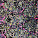 Sur Multicolor Burnout Stretch Velvet Fabric