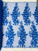 Rosa 3d Floral Design With Rhinestones 54" Wide| New Creations Fabric & Foam Inc.