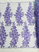 Rosa 3d Floral Design With Rhinestones 54" Wide| New Creations Fabric & Foam Inc.