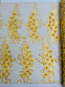 Rosa 3d Floral Design With Rhinestones 54" Wide| New Creations Fabric & Foam Inc.