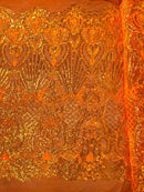 Sea Shell Sequin Damask Fabric 54” Wide