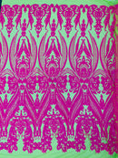 Big Sequin Damask Fabric 54” Wide| New Creations Fabric & Foam Inc.