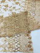 Modern Luxury Beaded Fabric 54” Wide