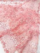 Modern Luxury Beaded Fabric 54” Wide