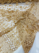 Modern Luxury Beaded Fabric 54” Wide
