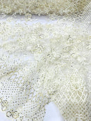 Modern Luxury Beaded Fabric 54” Wide