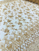 Modern Luxury Beaded Fabric 54” Wide