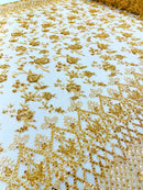 Modern Luxury Beaded Fabric 54” Wide