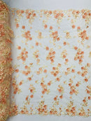 Multi Color 3d floral Daisy Design Embroider Lace 54" Wide| New Creations Fabric & Foam Inc.