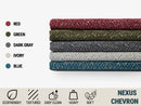 Green Chevron Upholstery Fabric - Textured & Durable