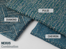 Blue Chevron Upholstery Fabric - Textured & Soft
