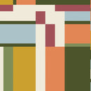 American Bold - Orange and Green Oak Park - Cotton 44/45" Fabric Per Yard