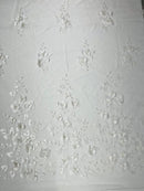 Orquidia 3d floral design lace 54" Wide| New Creations Fabric & Foam Inc.