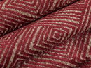 Red Geometric Upholstery Fabric – Textured & Soft