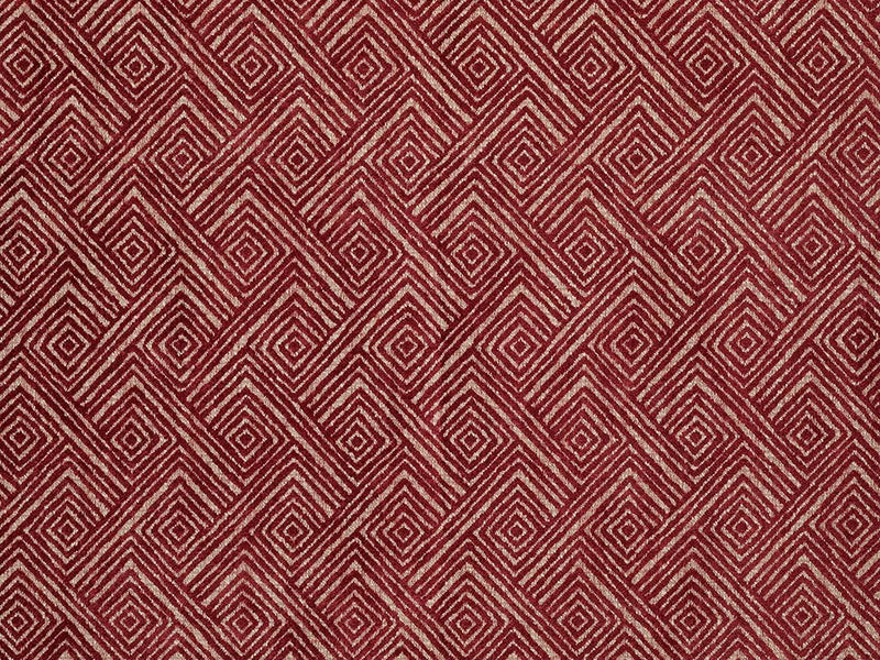 Red Geometric Upholstery Fabric – Textured & Soft