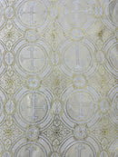 Religious Cross Jacquard Satin 58" Wide| New Creations Fabric & Foam Inc.