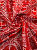 Religious Cross Jacquard Satin 58" Wide| New Creations Fabric & Foam Inc.