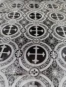 Religious Cross Jacquard Satin 58" Wide| New Creations Fabric & Foam Inc.