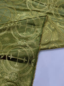Religious Cross Jacquard Satin 58" Wide| New Creations Fabric & Foam Inc.