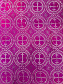 Religious Cross Jacquard Satin 58" Wide| New Creations Fabric & Foam Inc.
