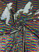 Reversible Color Changing Sequin Fabric| 54" Wide| Stretch Polyester Spandex.