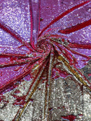Reversible Color Changing Sequin Fabric| 54" Wide| Stretch Polyester Spandex.