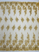 Rose Floral Beaded Lace 50" Wide | New Creation Fabric & Foam Inc.