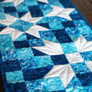 Standout Stars in Icy Blue Quilted Table Runner Precut Quilt Kit