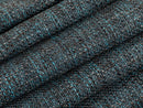 Teal Blue Woven Upholstery Fabric - Linen Look