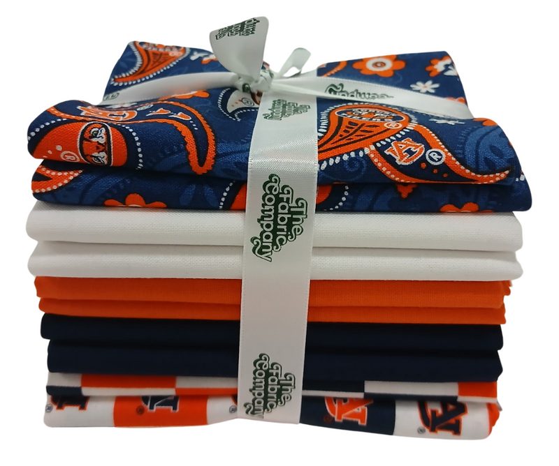 Auburn Tigers - Fat Quarter Bundle - 10 pack (War Eagle)