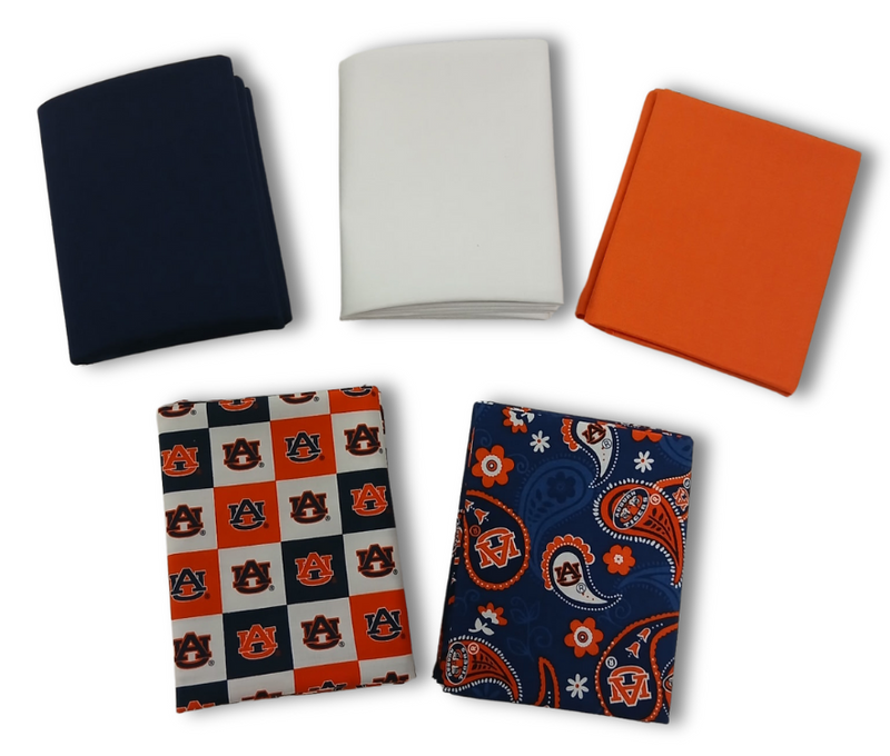 Auburn Tigers - Fat Quarter Bundle - 10 pack (War Eagle)