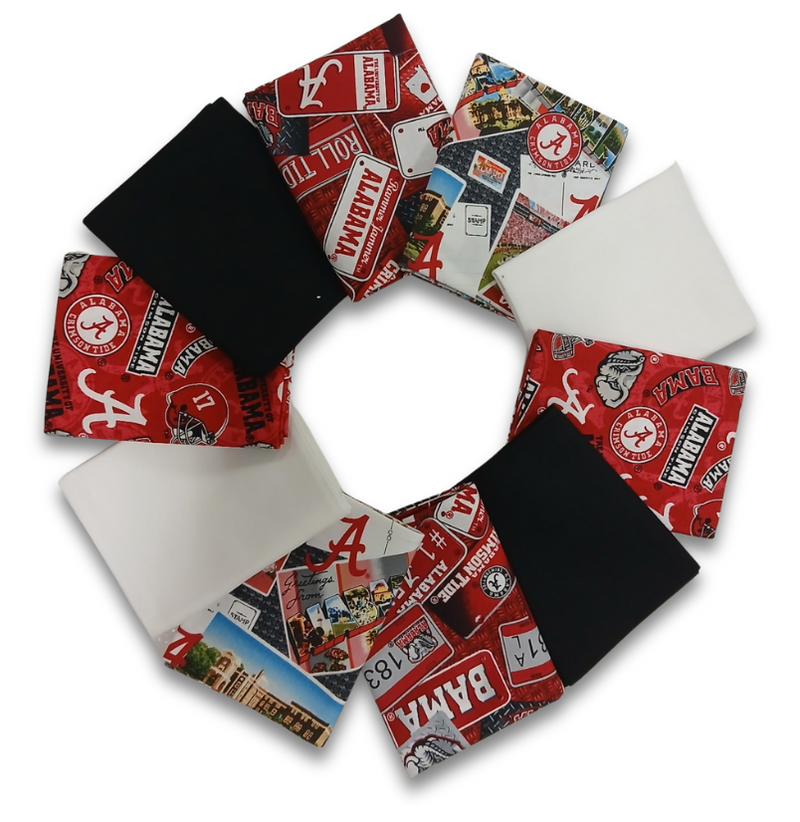 Alabama Crimson Tide - Fat Quarter Bundle - 10 pack (Roll Tide)