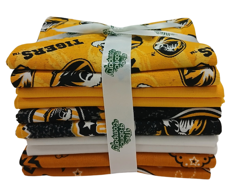 Missouri Tigers - Fat Quarter Bundle - 10 pack (Black & Gold)