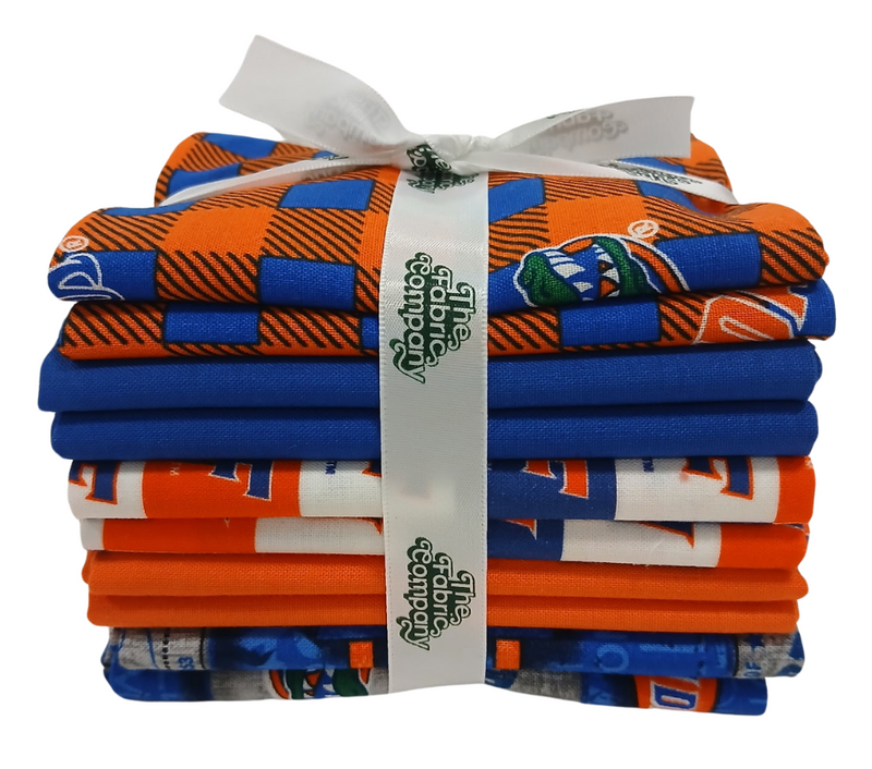 Florida Gators - Fat Quarter Bundle - 10 pack (Orange & Blue)