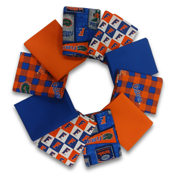 Florida Gators - Fat Quarter Bundle - 10 pack (Orange & Blue)