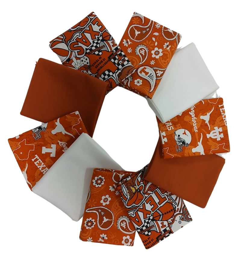 Texas Longhorns - Fat Quarter Bundle - 10 pack (Horns)